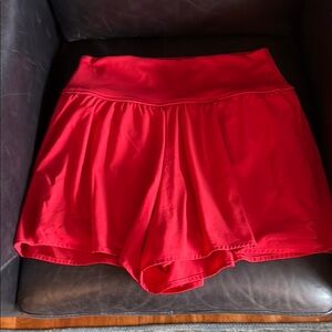 Vibrant Red Athletic Shorts for Women